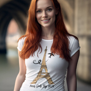 Anpassade Paris Resa Chic Eiffel Torn Kvinnor i T Shirt