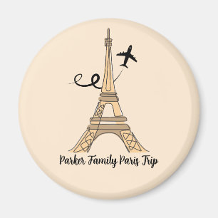 Anpassade Paris Resa Chic Eiffel Torn Magnet