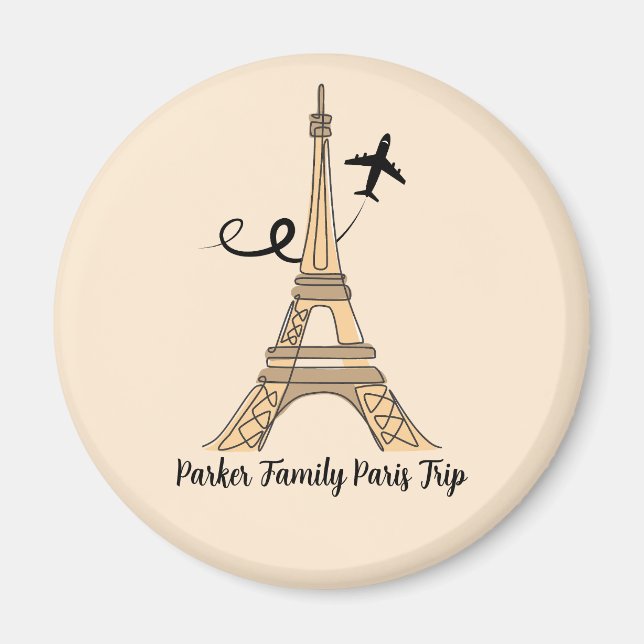Anpassade Paris Resa Chic Eiffel Torn Magnet (Framsidan)