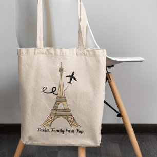 Anpassade Paris Resa Chic Eiffel Torn Tygkasse