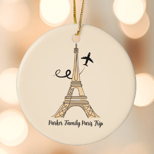Anpassade Paris Resa Eiffel Torn jul Julgransprydnad Keramik