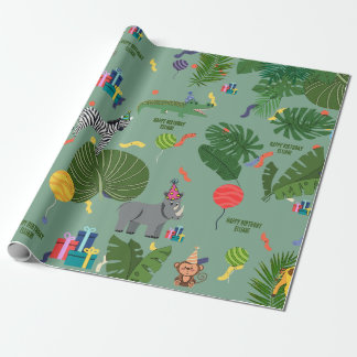 Anpassade Party Animals Zoo Jungle Presentpapper