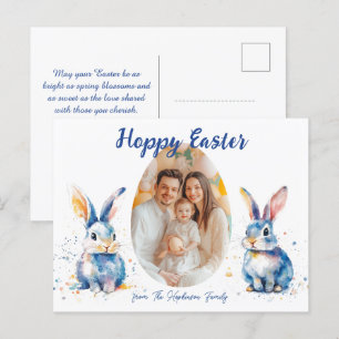 Anpassade 🐇 Påskhare Duo Delight Helg Vykort