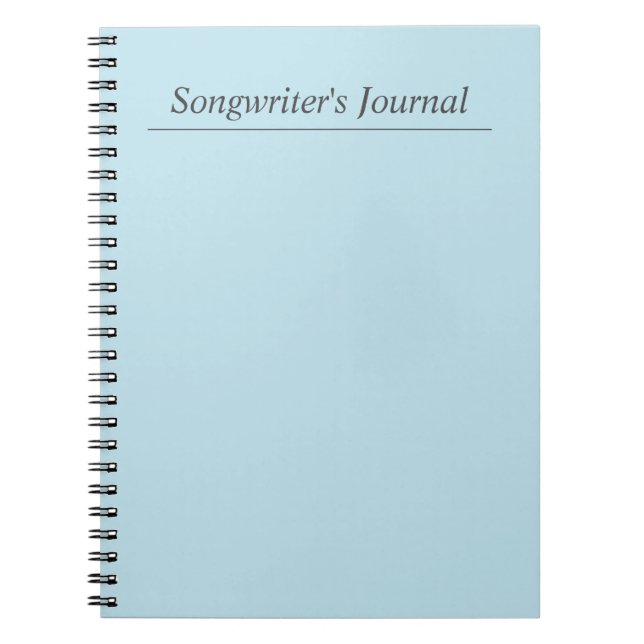 Anpassade Pastel Blue Songwriter's Journal Anteckningsbok (Framsidan)
