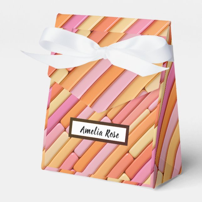 Anpassade Pastell Geometriska Band Förmånslådor  Presentaskar (Framsidan Sidan)