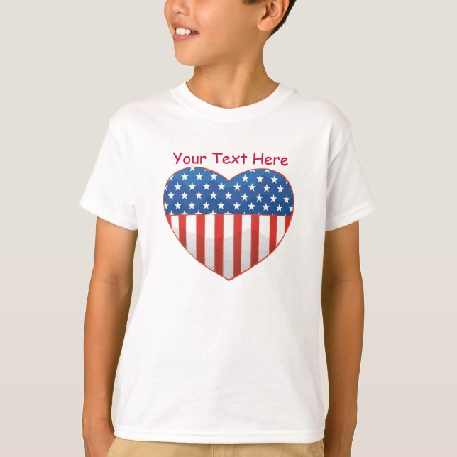 Anpassade Patriotic Heart Design Tee (Framsida)