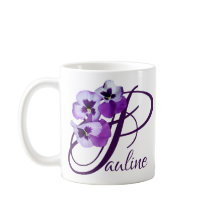Anpassade Pauline namn lila Pansy blommigt