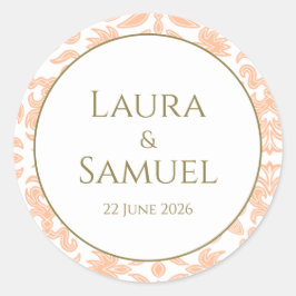 Anpassade peach-symboler runt klistermärke