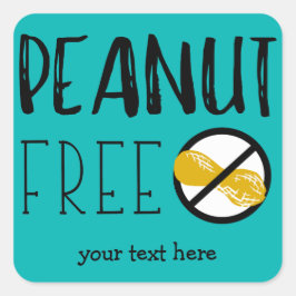 Anpassade peanut Free Teal Stickers Fyrkantigt Klistermärke