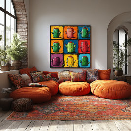 Anpassade PEG Art Cactus Grid Wall Art Poster