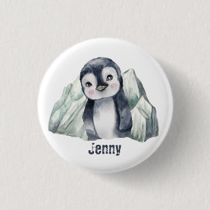 Anpassade Penguin i vinter Knapp