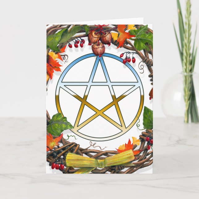 Anpassade Pentacle och andedräkt Helgkort (Framsida)