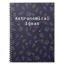 Anpassade Periwinkle Doodle Space Mönster Anteckningsbok