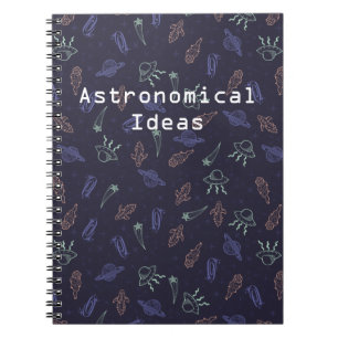 Anpassade Periwinkle Doodle Space Mönster Anteckningsbok