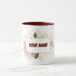 Anpassade personlig blommigt ram mugg