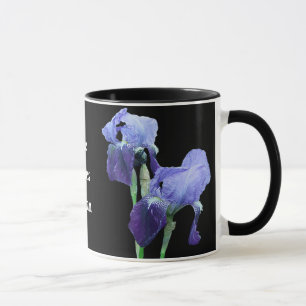 Anpassade personlig blue iris-blommor mugg