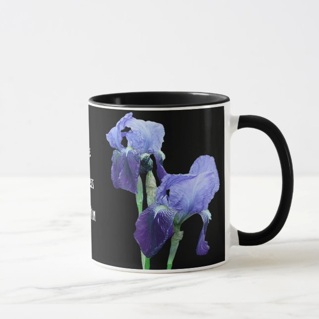 Anpassade personlig blue iris-blommor mugg (Höger)