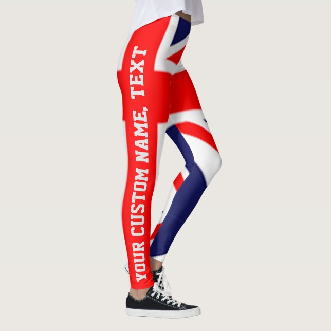 Anpassade Personlig England British Flagga Leggings (Höger)