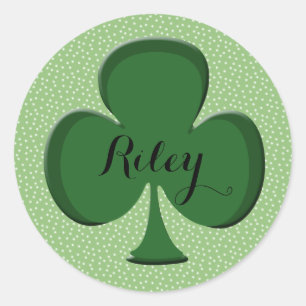 Anpassade Personliga Irländska Shamrock Namn Klist Runt Klistermärke