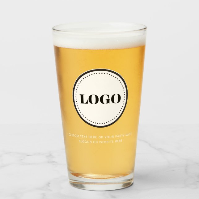 Anpassade Personliga Logotyp- och Textölglas Glaskopp (Framsida fylld)