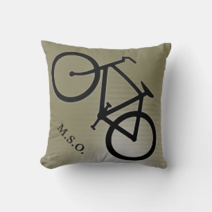 Anpassade personliga monogram initialer på cykelsk kudde