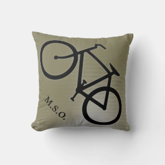 Anpassade personliga monogram initialer på cykelsk kudde