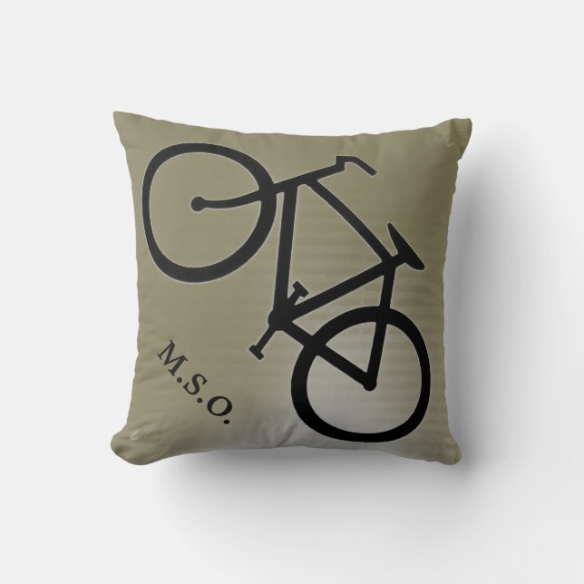 Anpassade personliga monogram initialer på cykelsk kudde (Framsida)