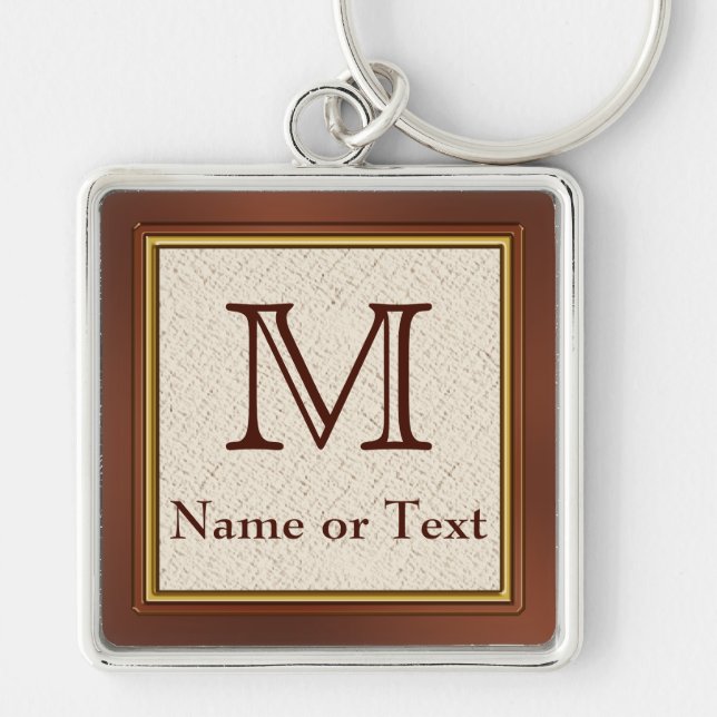 Anpassade Personliga Nyckelringar med Monogram för (Framsidan)