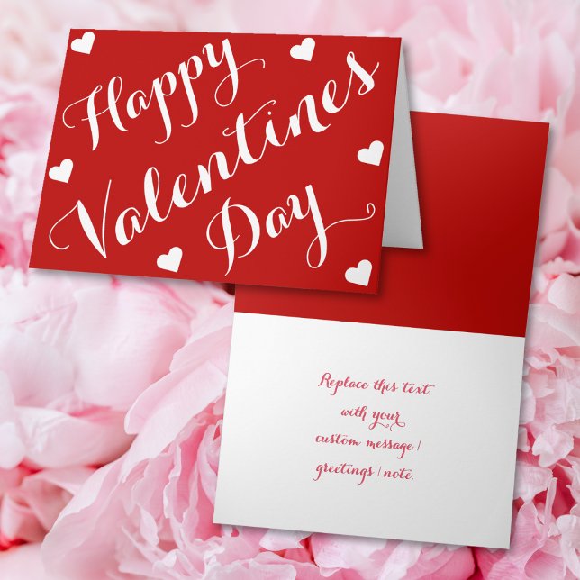 Anpassade personliga röda lyckliga Alla hjärtans d Kort (Custom Personalized Red Happy Valentines Day Cards)