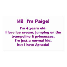 Anpassade Personligt Apraxia-medvetandegörandekort