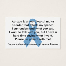 Anpassade Personligt Apraxia-medvetandegörandekort Visitkort