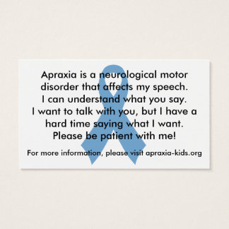 Anpassade Personligt Apraxia-medvetandegörandekort Visitkort