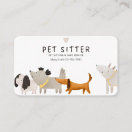 Anpassade Pet Caregiver Visitkort