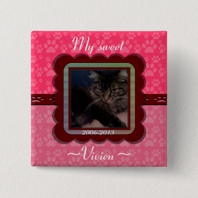 Anpassade Pet Memorial Knapp (Framsida)