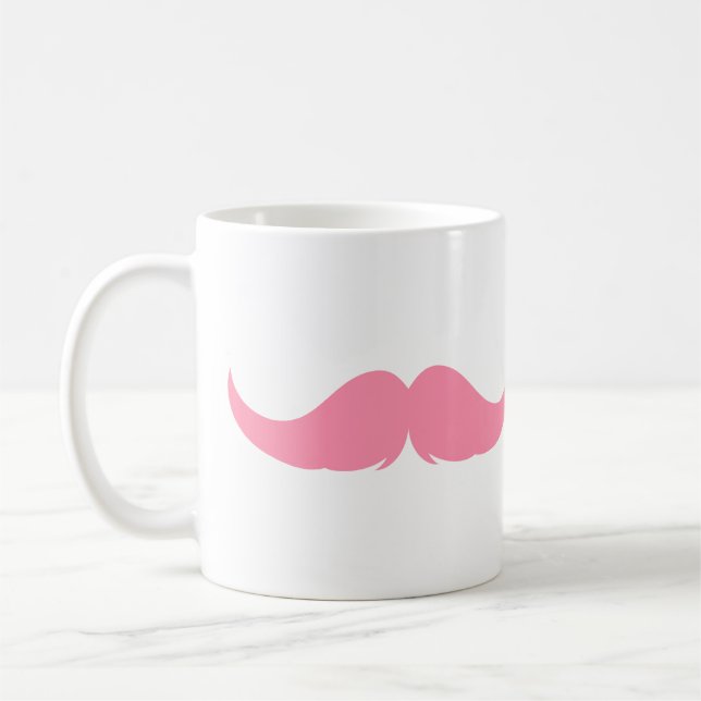 Anpassade Petite Handlebar Mustache Kaffemugg (Vänster)