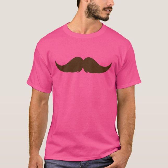 Anpassade Petite Handlebar Mustache T Shirt (Framsida)