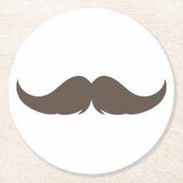 Anpassade Petite Handlebar Mustache Underlägg Papper Rund