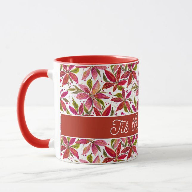 Anpassade Petite Poinsettia Coffee Mugg (Vänster)