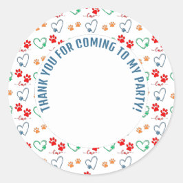 Anpassade Photo Hund Birthday Tack Party Runt Klistermärke