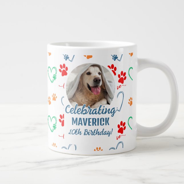 Anpassade Photo Hund Parent Souvenir Jumbo Mugg (Höger)