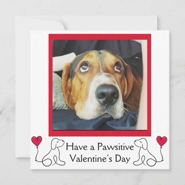Anpassade Photo Hund Valentine Day Julkort (Framsida)