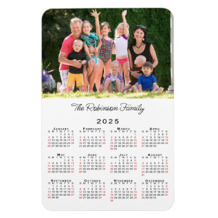 Anpassade Photo Namn 2025-kalender Magnet