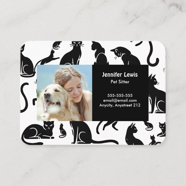 Anpassade Photo & Namn Pet-webbplats Visitkort (Framsida)