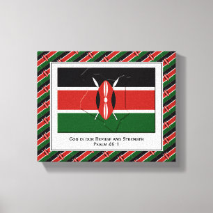 Anpassade Photo Patriotic KENYA FLAGGA Canvastryck