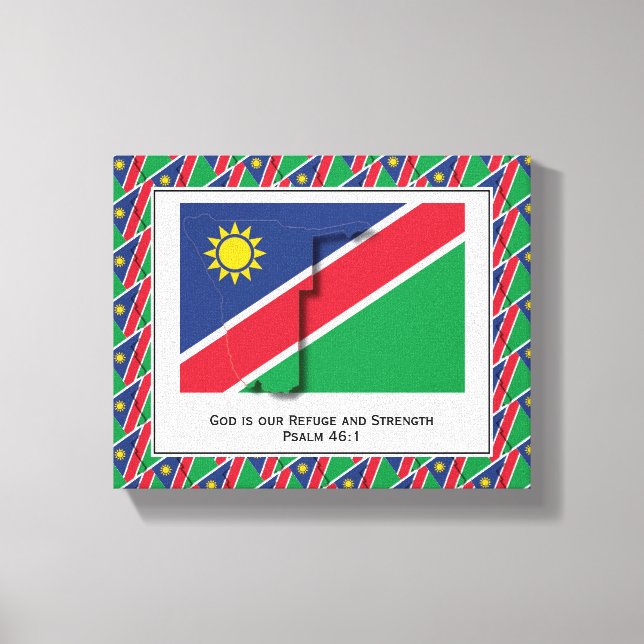 Anpassade Photo | Patriotic | NAMIBIA-FLAGGA Canvastryck (Framsida)