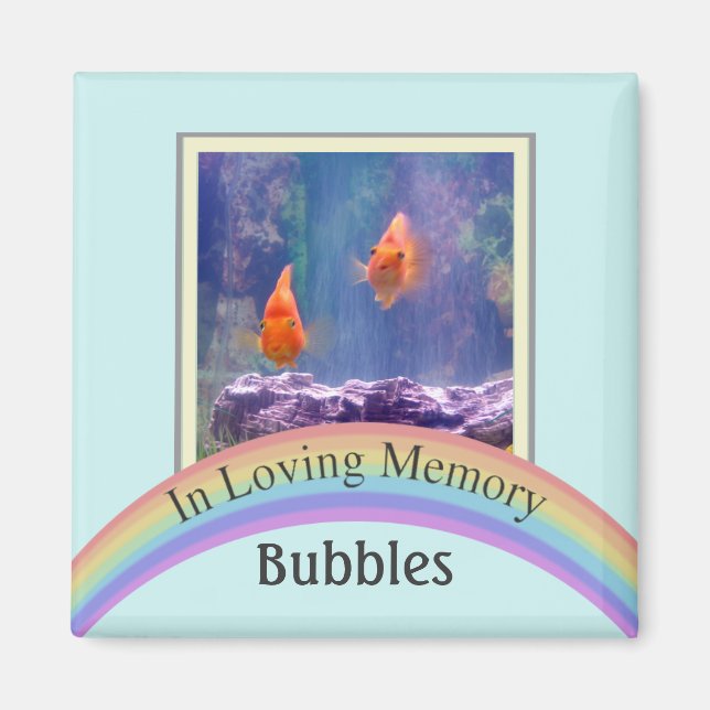 Anpassade Photo Pet Memorial (Aqua) Magnet (Framsidan)