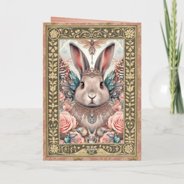 Anpassade Photo Ram Card - födelsedagsbunny Kort (Baksida)