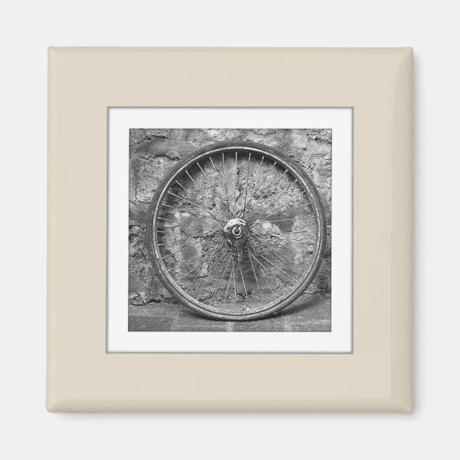 Anpassade Photo Upload Beige Magnet (Framsidan)