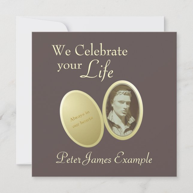 Anpassade Photo: Wake / (Living) Funeral Inbjudningar (Framsida)