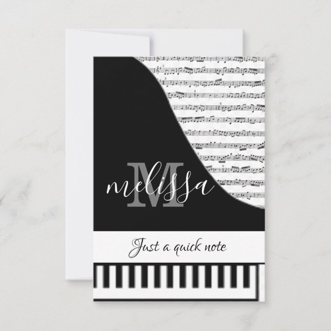 Anpassade Piano-kort Kort (Framsida)